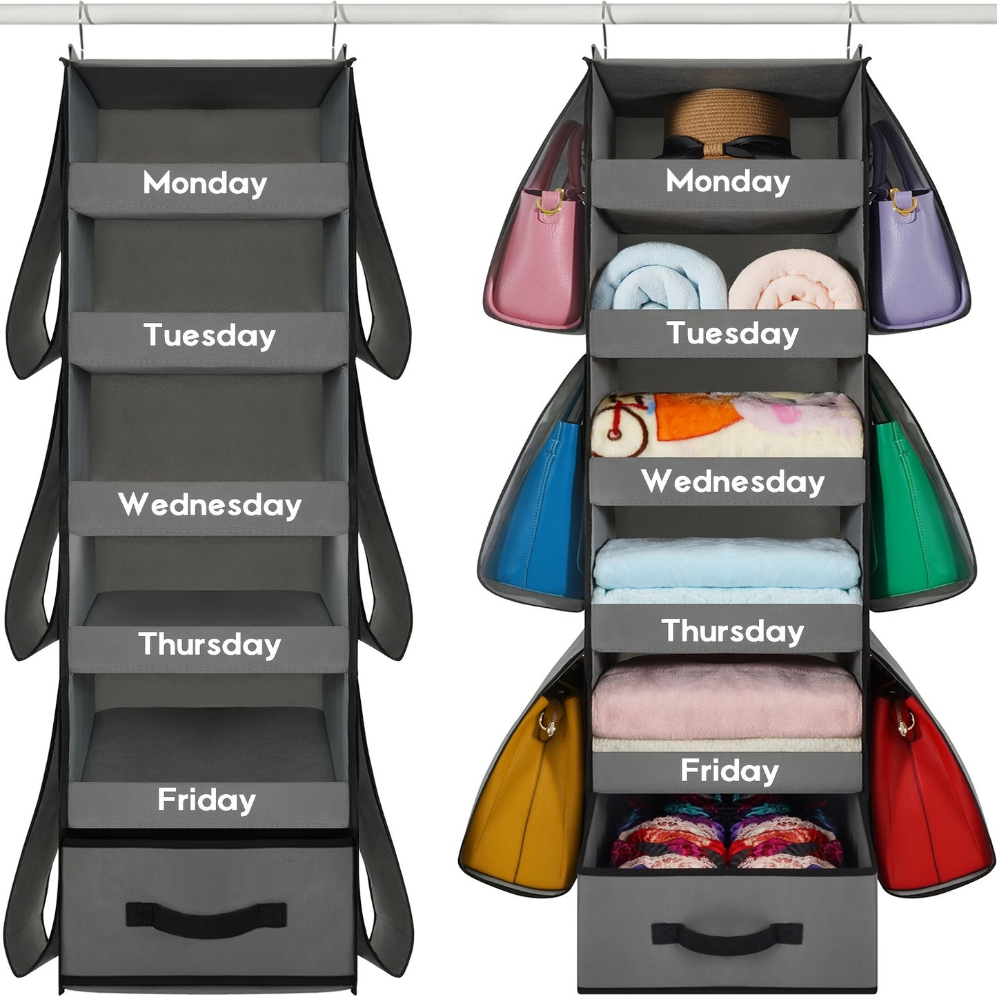 5 Shelf Weekday Clothes Organizer For School Monday Friday