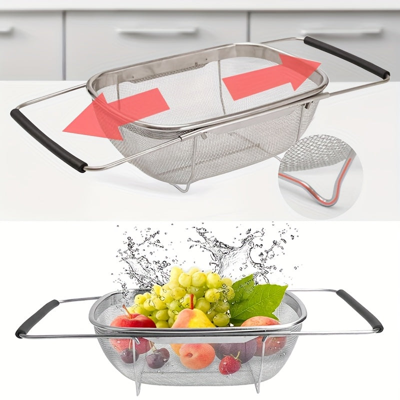 Expandable Stainless Steel Filter with Fine Mesh for Kitchen