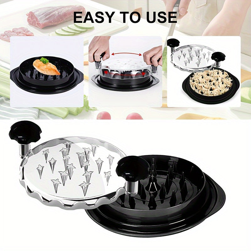Ergonomic Meat Shredder Tool with Non-Slip Base and Cover