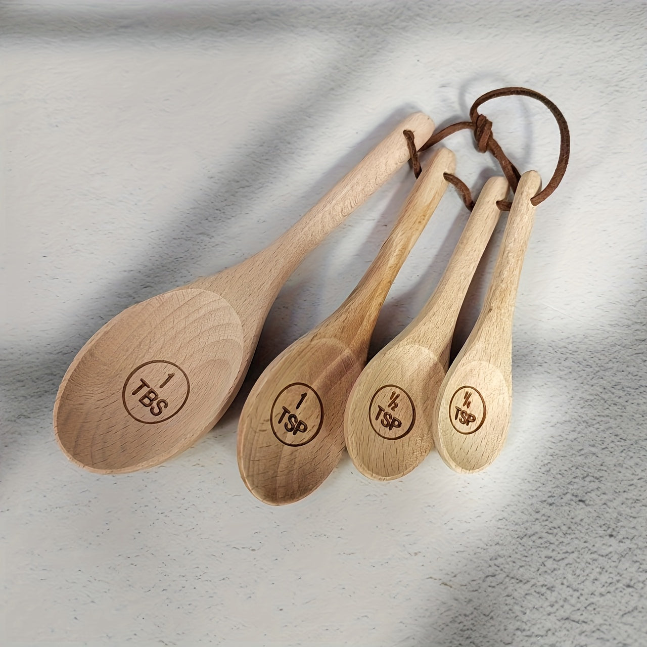 Multi Functional Kitchen Measuring Spoon Made of Nanmu Wood