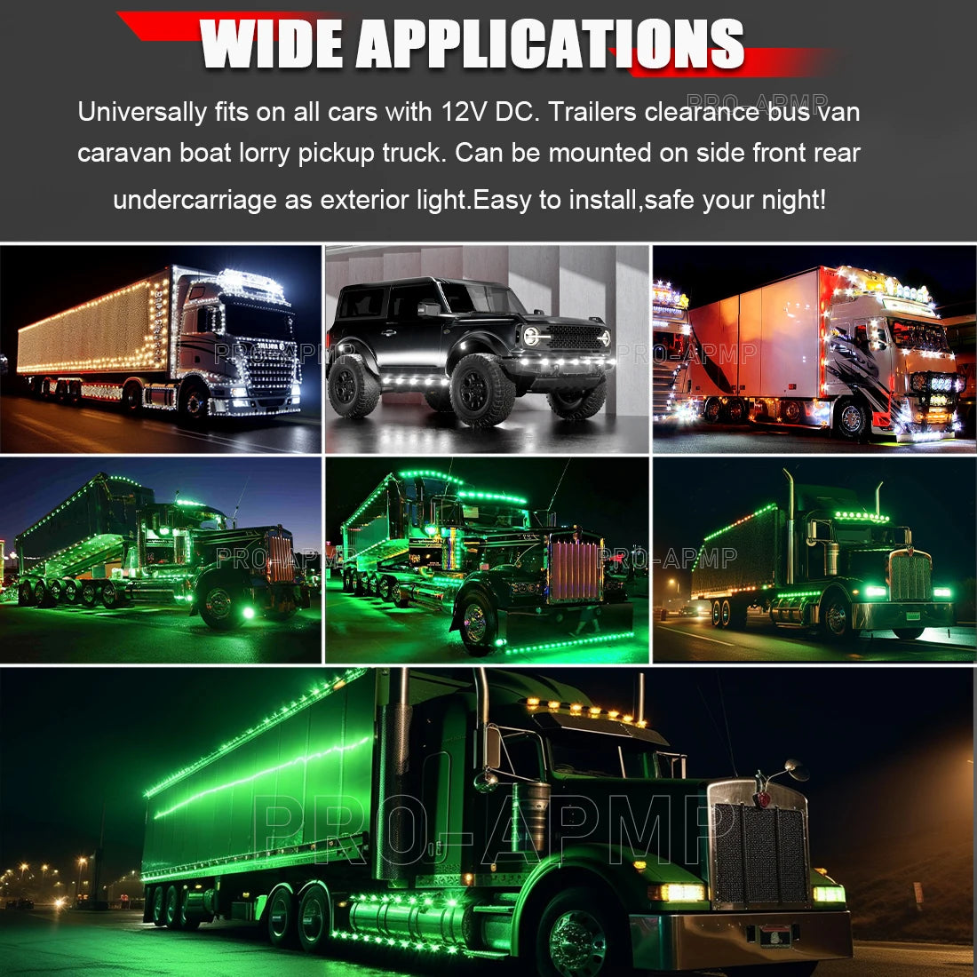 10pcs Round Dual Color LED Side Marker Lights
