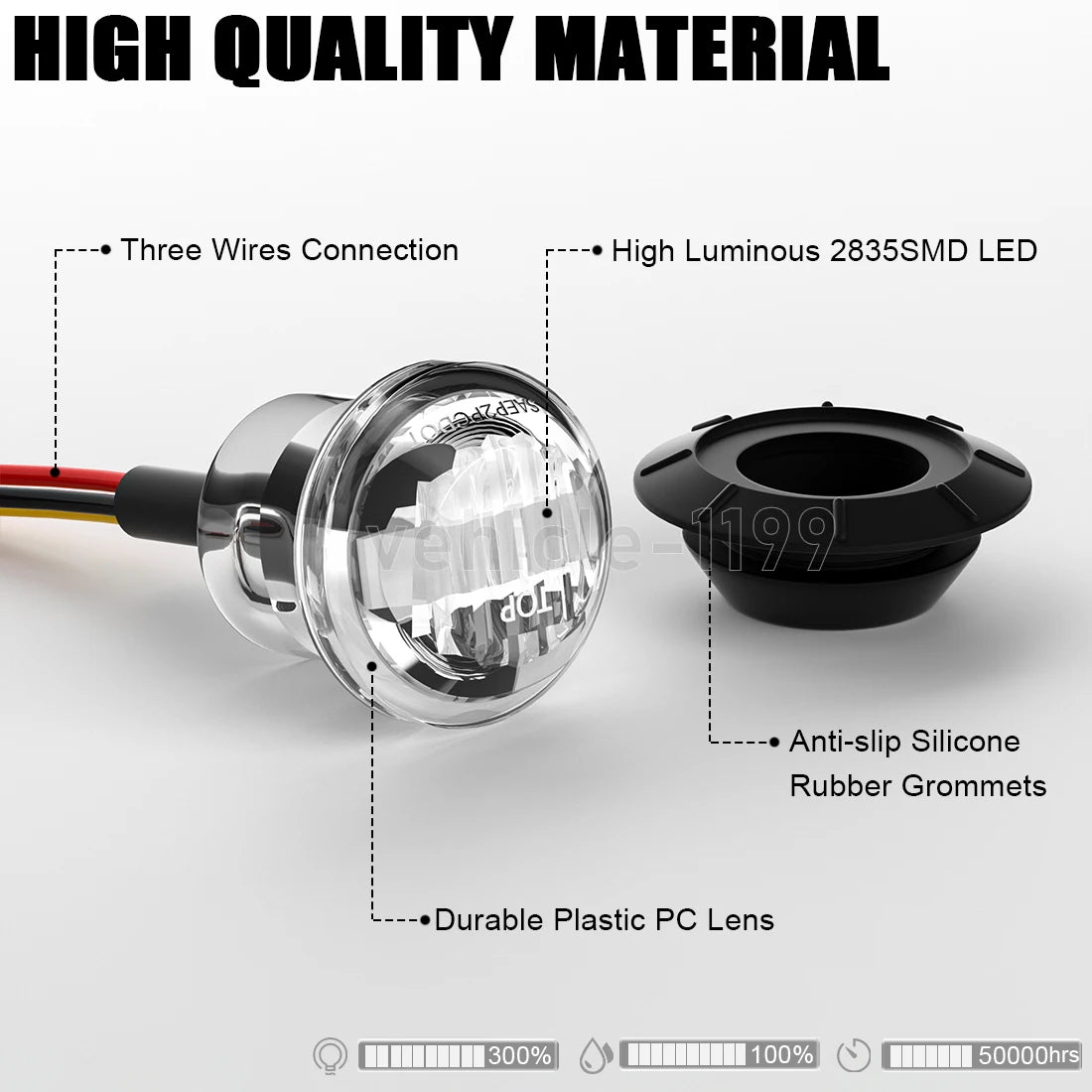 10pcs Round Dual Color LED Side Marker Lights