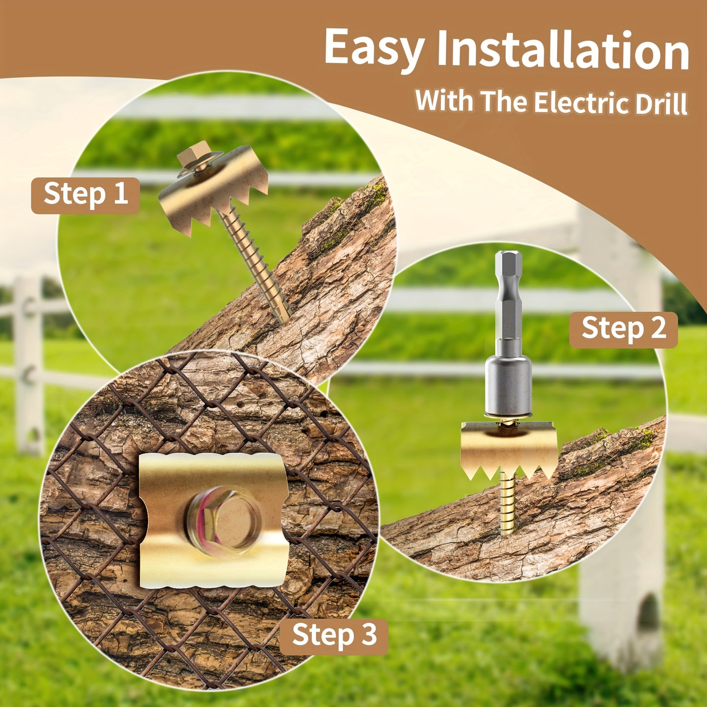 Heavy Duty Alloy Fence Staples for Wire Mesh and Softwood Reusable Quick Install Screws with Wire Holder Includes Red Plastic Container of Screws for Secure Fencing Solutions DIY Home Improvement U Shaped Staple Robust Solutions