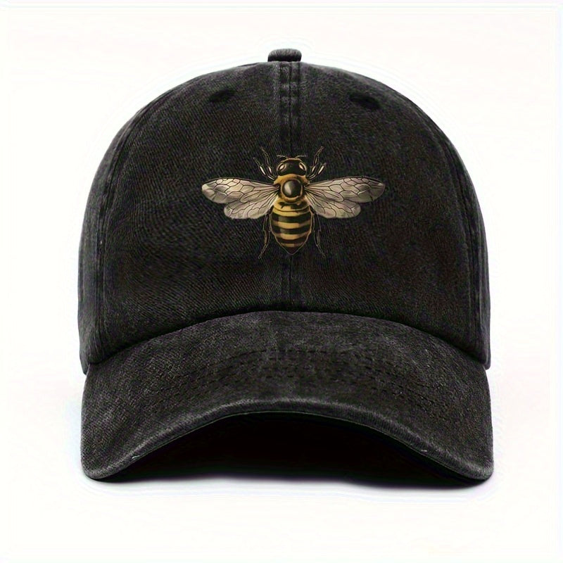 Women's Adjustable Baseball Cap with Bee Graphic Print