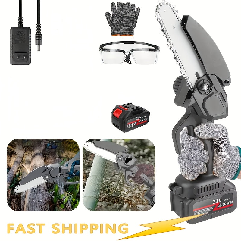 Mini Cordless Chainsaw 6 Inch Handheld Electric Pruner
