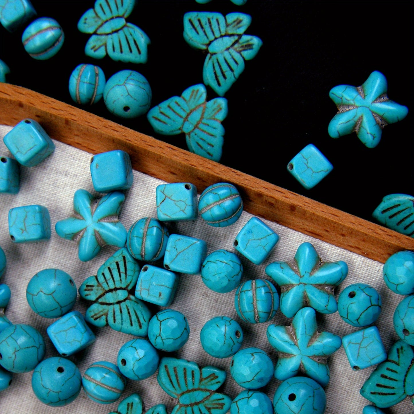 Bulk Blue Synthetic Turquoise Cross Beads for Jewelry Making