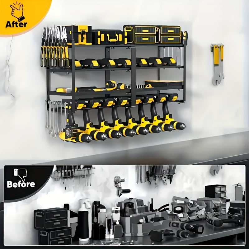 Heavy Duty Metal Power Tool Storage Rack With Charging Station