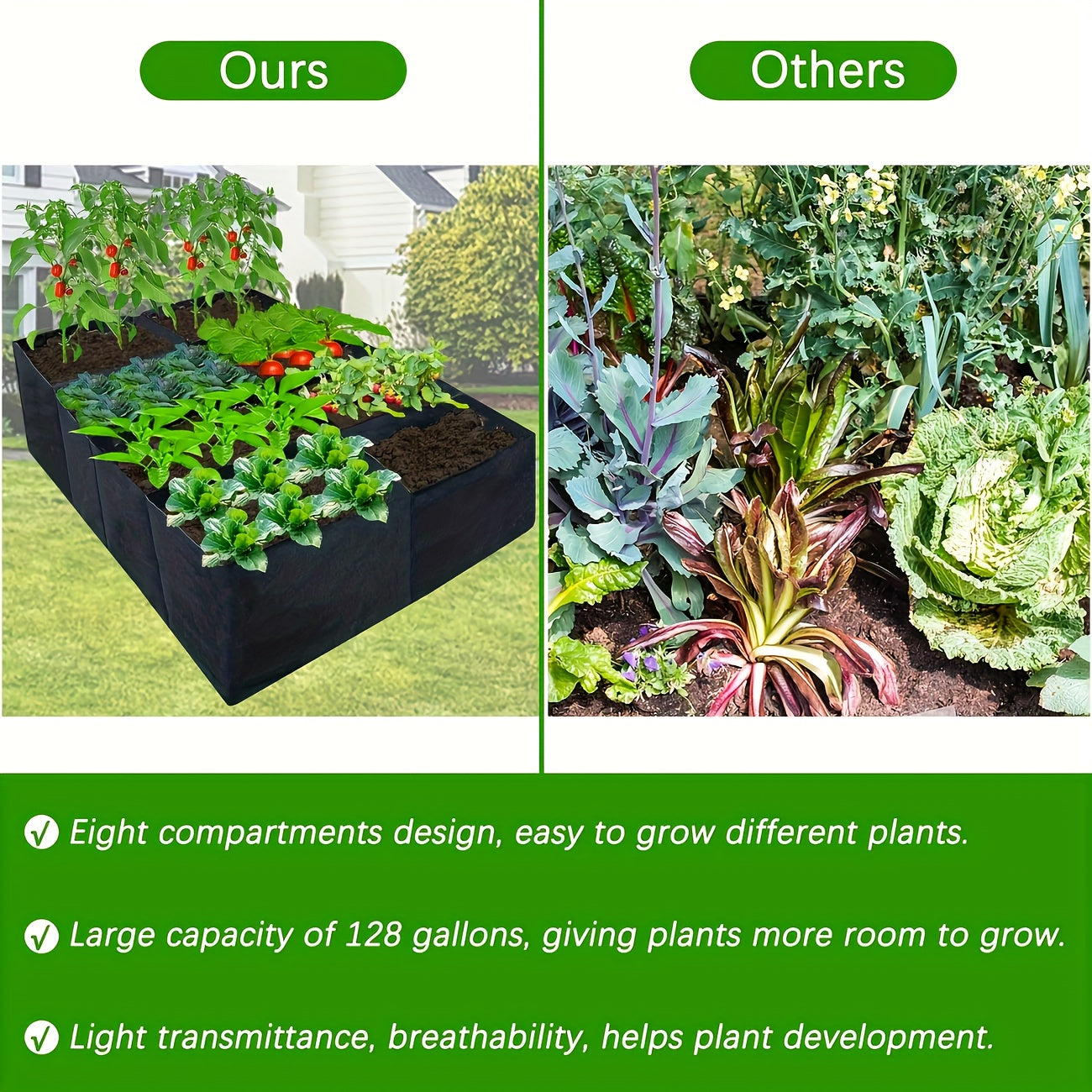 Oversized 8 Level Garden Bed Set for Indoor and Outdoor Use