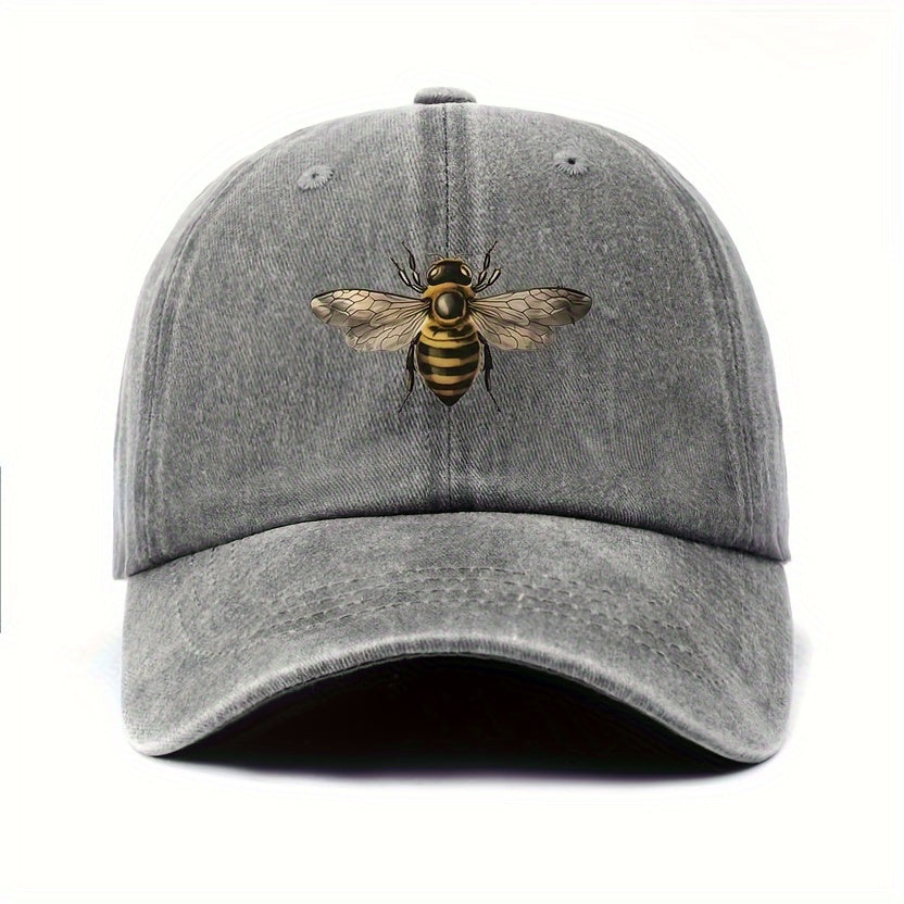 Women's Adjustable Baseball Cap with Bee Graphic Print