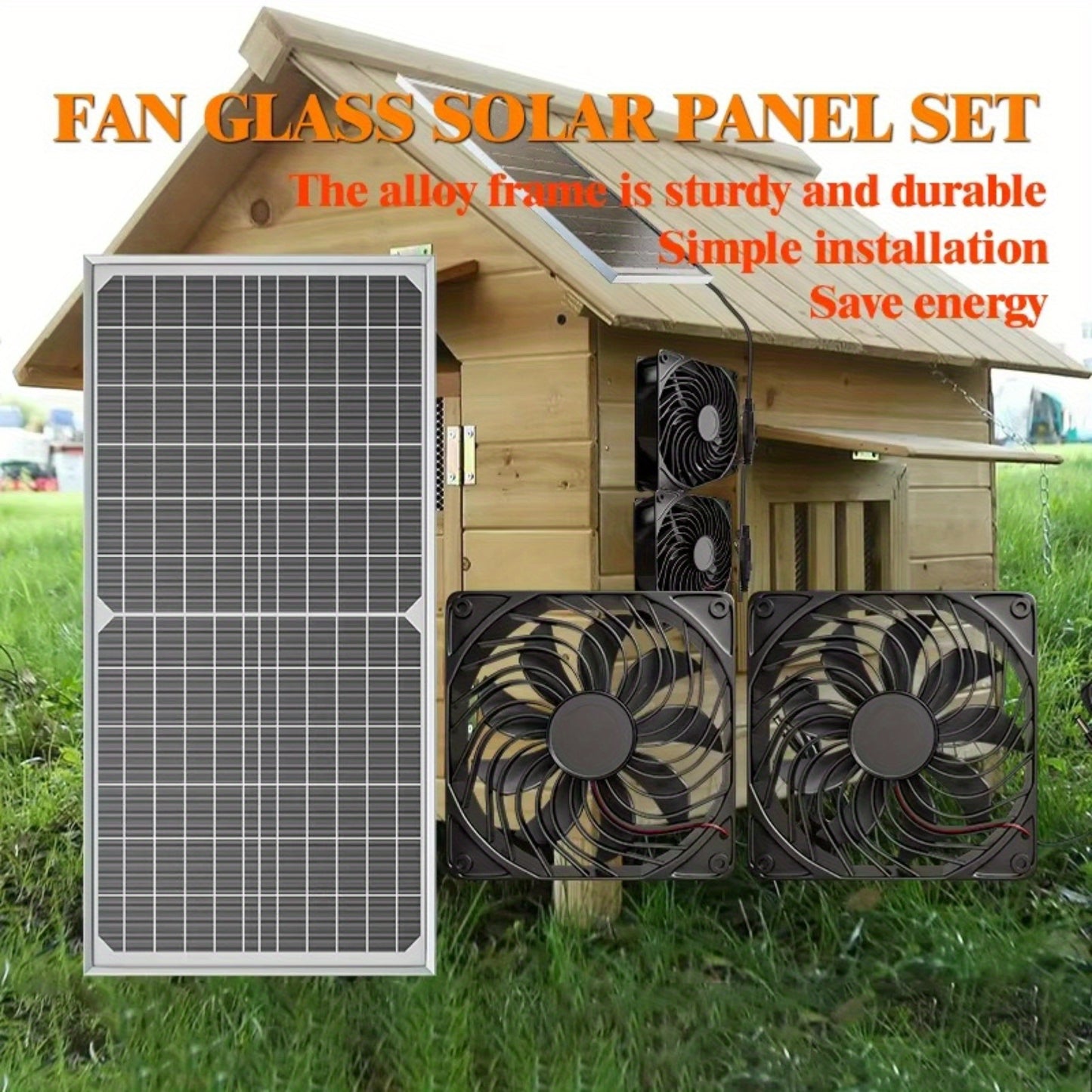 Solar Exhaust Fan Kit with 16W Panel for Greenhouse and Shed