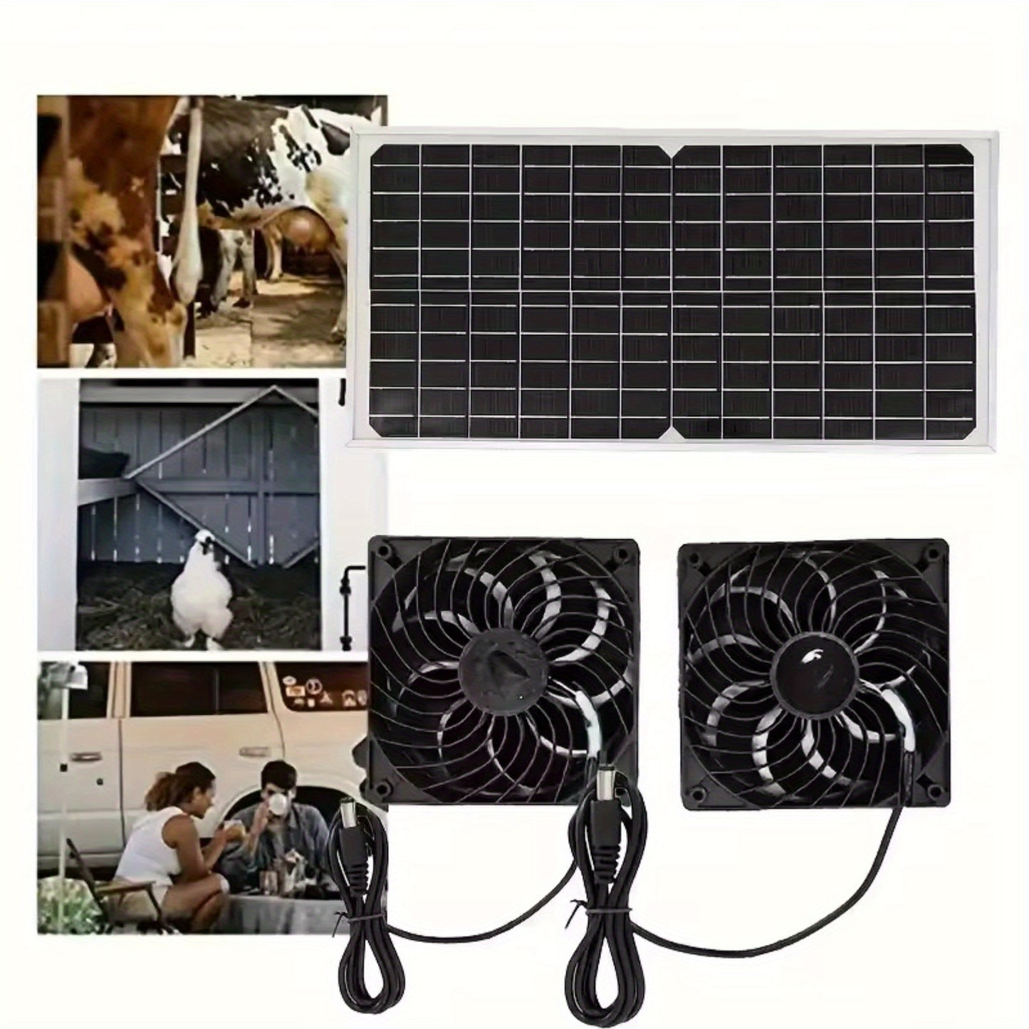 Solar Exhaust Fan Kit with 16W Panel for Greenhouse and Shed