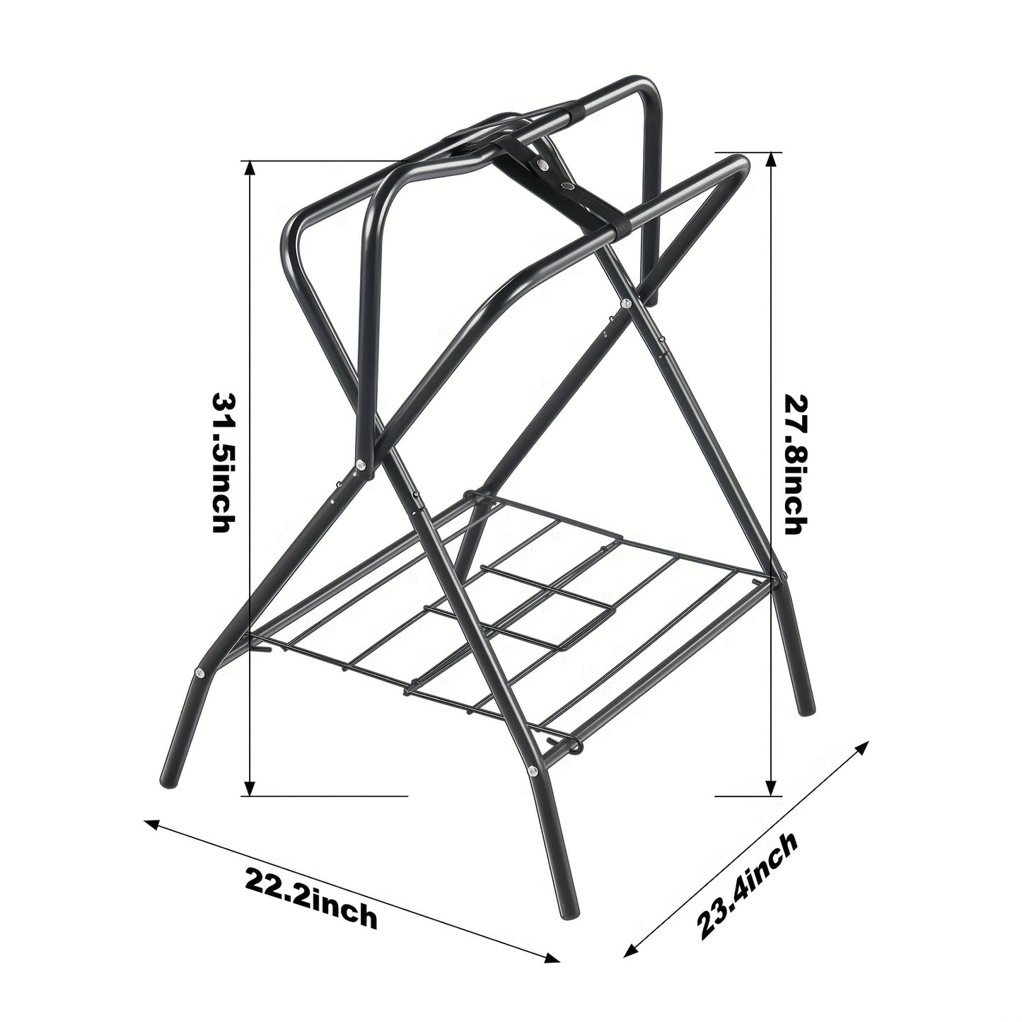 Happybuy Folding Saddle Rack Freestanding Horse Stand Black
