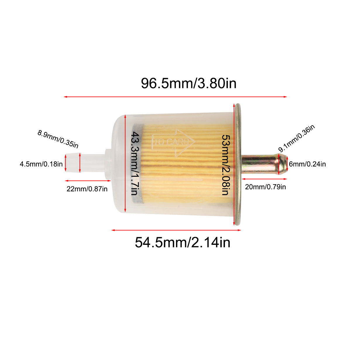 10 Pack Universal Fuel Filters for Tractors Cars and Trucks