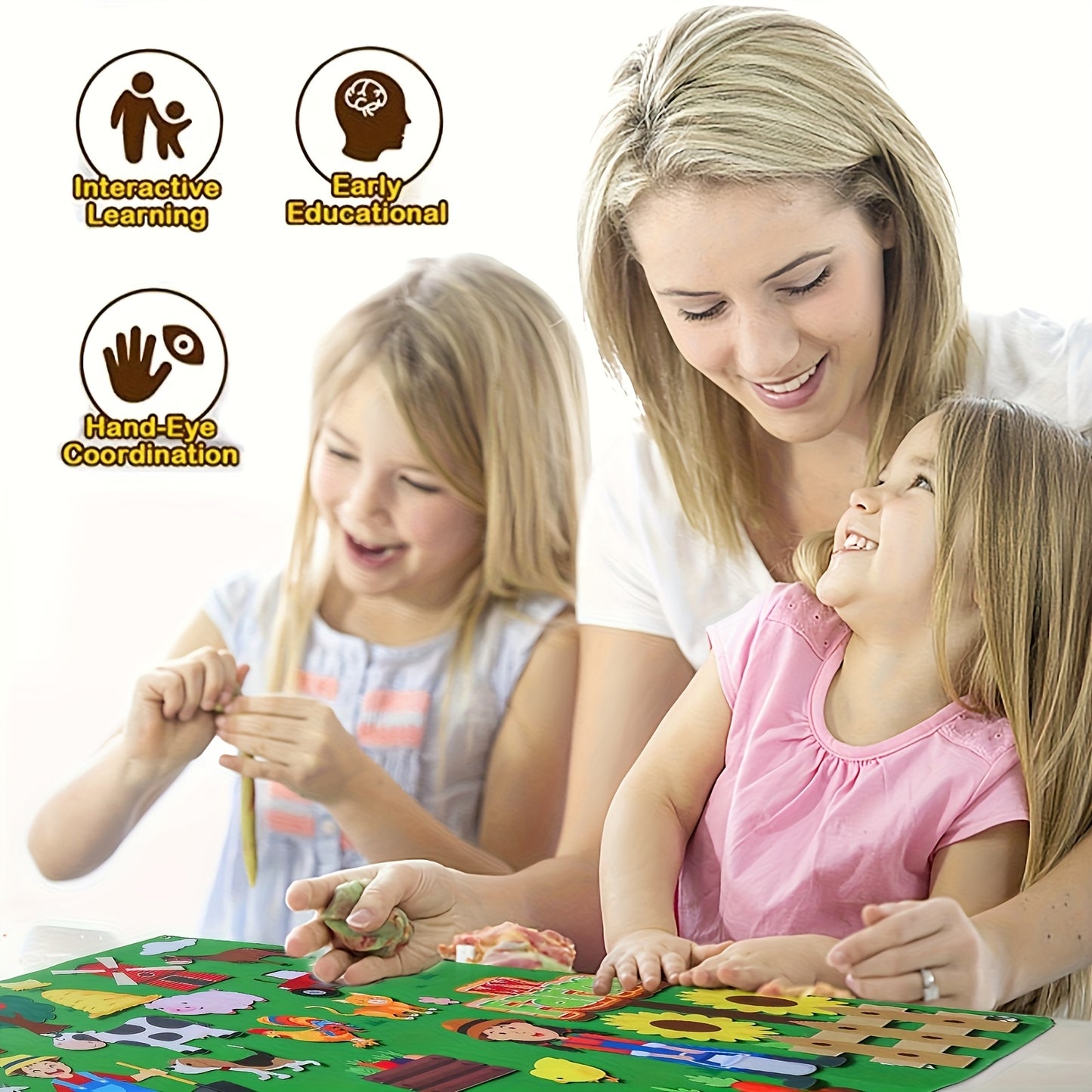 Farm Animals Felt Story Board Set for Toddler Learning Fun