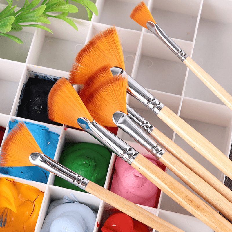 32 Piece Nylon Brush Set for Acrylic Oil and Watercolor Painting