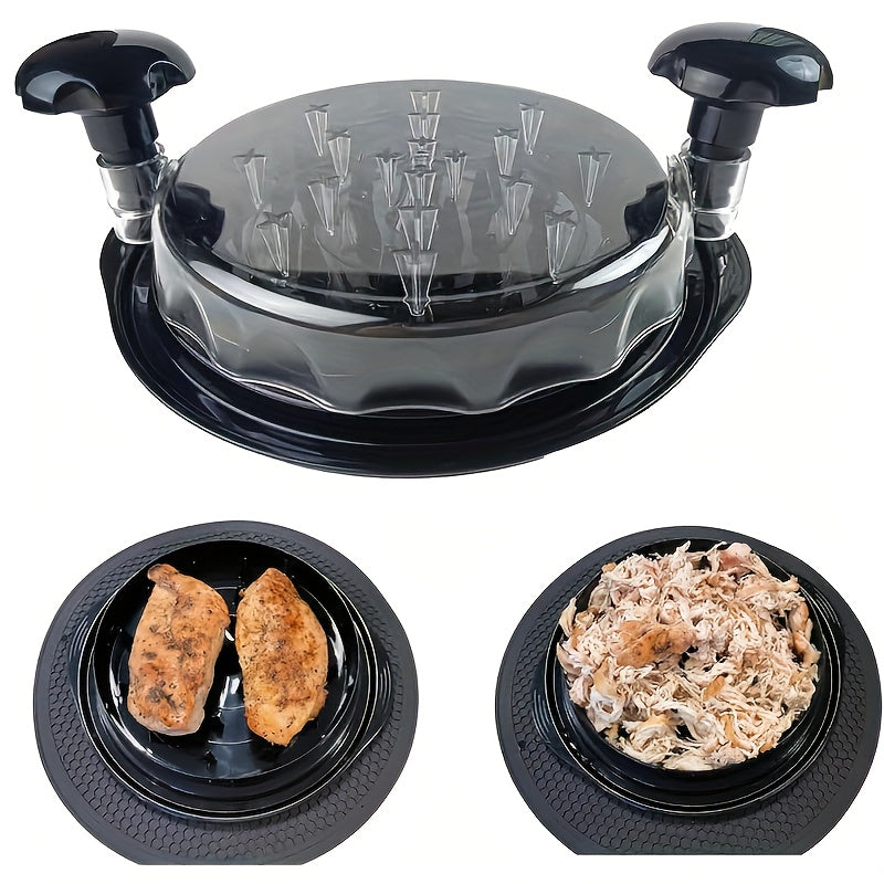 Ergonomic Meat Shredder Tool with Non-Slip Base and Cover