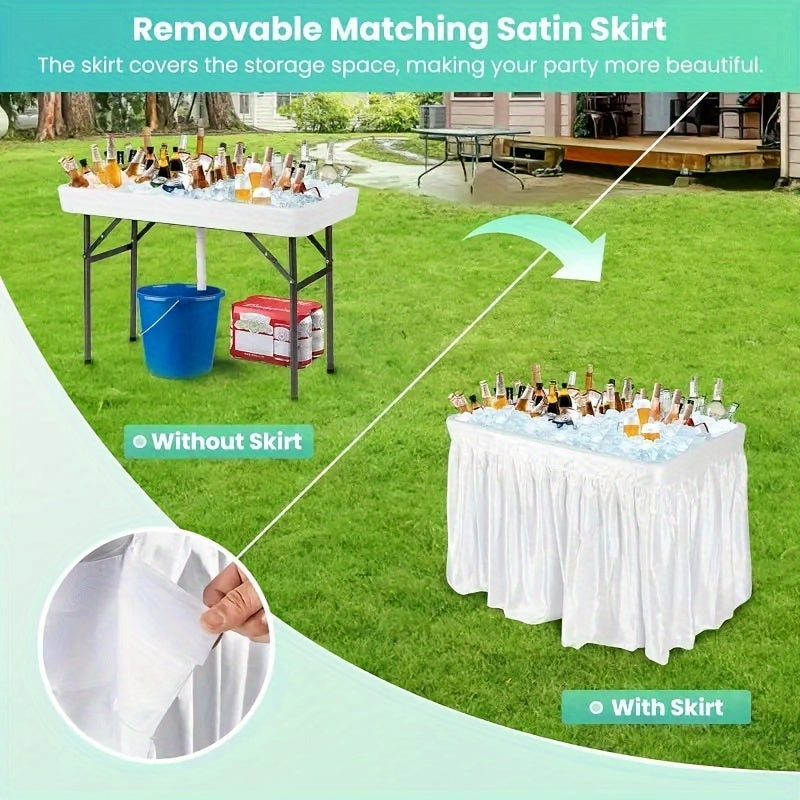 4 Foot Portable Folding Ice Cooler Table for Outdoor Events