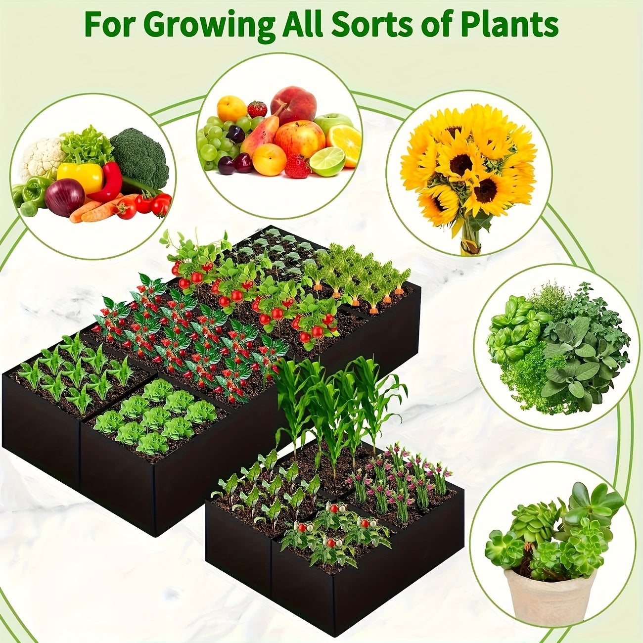 Oversized 8 Level Garden Bed Set for Indoor and Outdoor Use