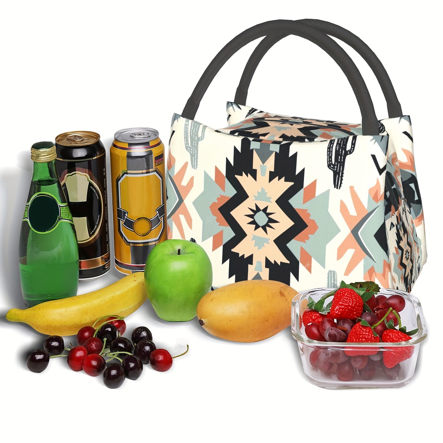Bohemian Pattern Portable Insulated Cooler Bag for Outdoors