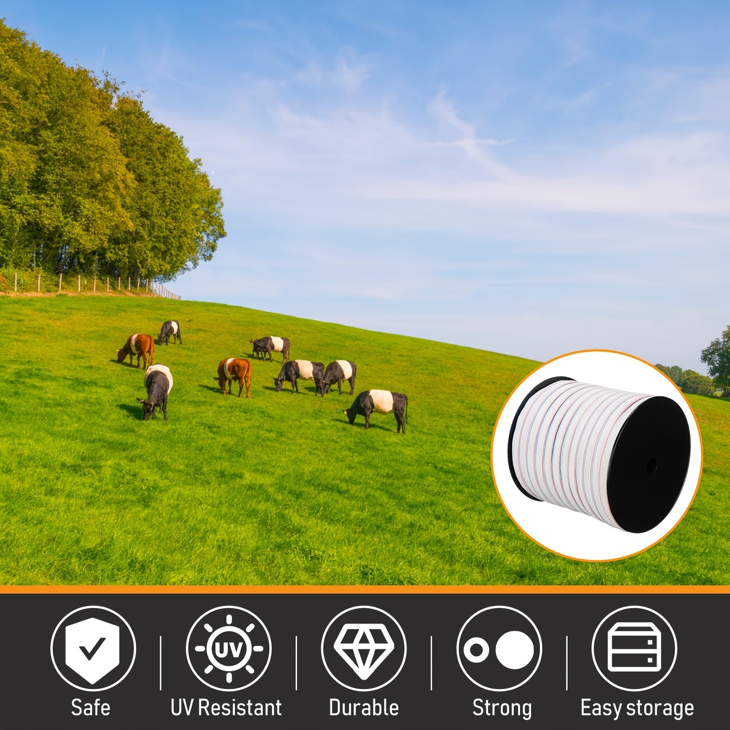 2 Rolls Electric Fence Tape