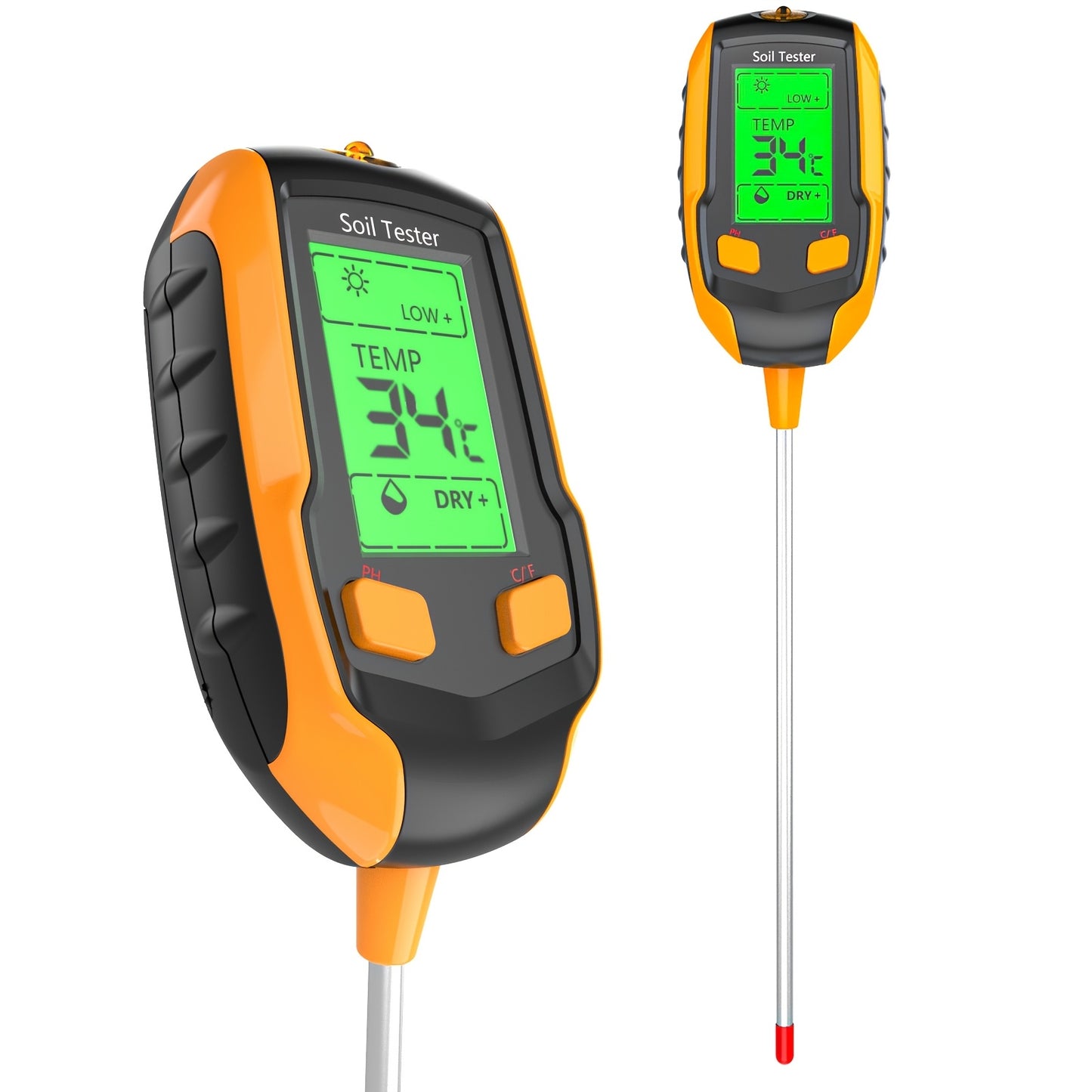 4 In 1 Soil Moisture Meter Digital PH Meter Soil Moisture Plant Temperature Sunlight Intensity Backlight LCD Display Soil Test Meter For Garden Lawn Plant Care Farm And Indoor Outdoor Plants