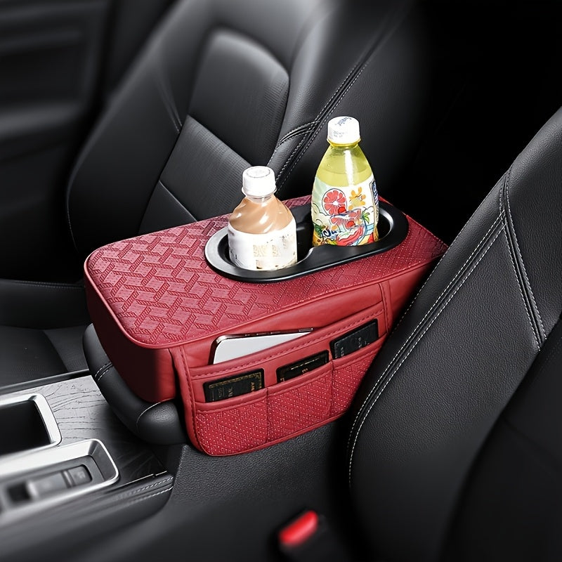 Universal Car Armrest Cover PU Leather Center Console Mat