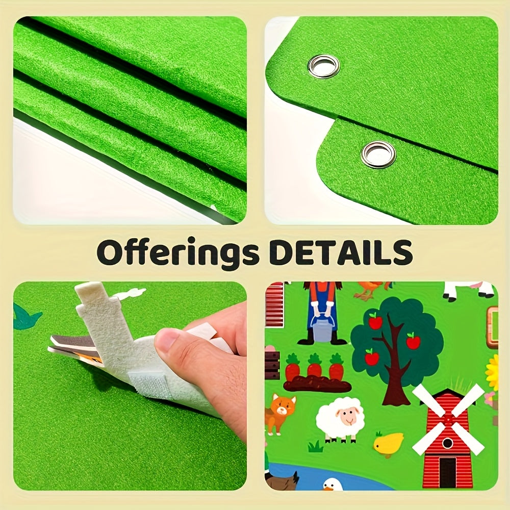 Farm Animals Felt Story Board Set for Toddler Learning Fun