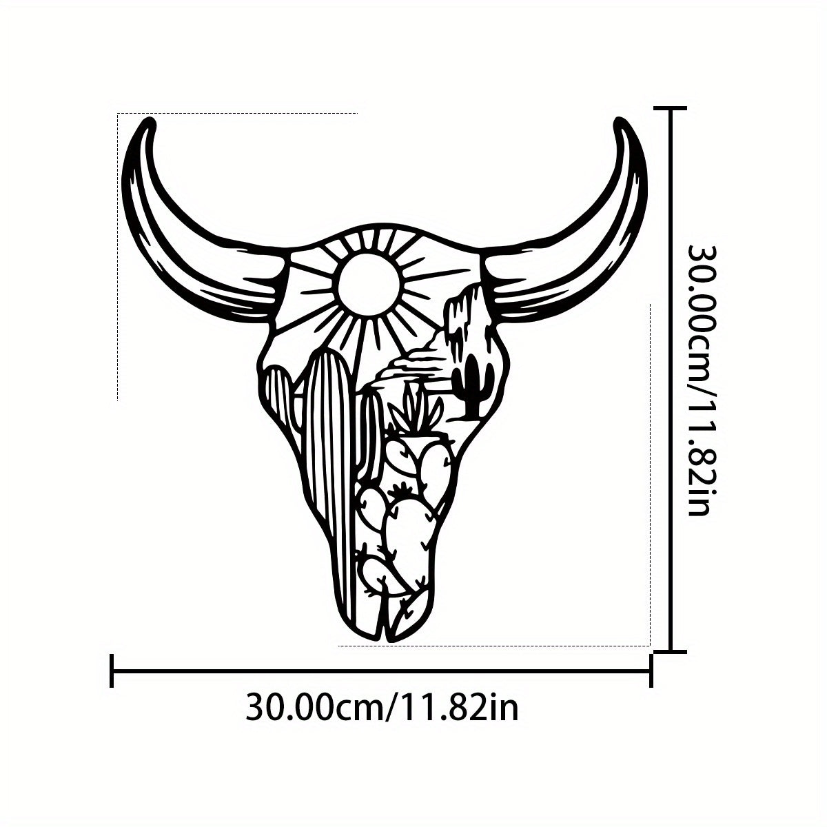 Metal Western Cow Skull Wall Art Decor for Rustic Home