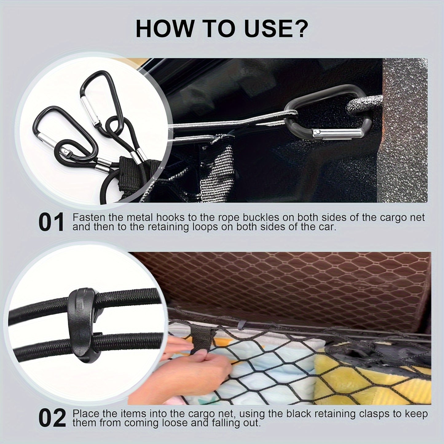 Ford Maverick Trunk Cargo Net Heavy Duty Stretch Organizer