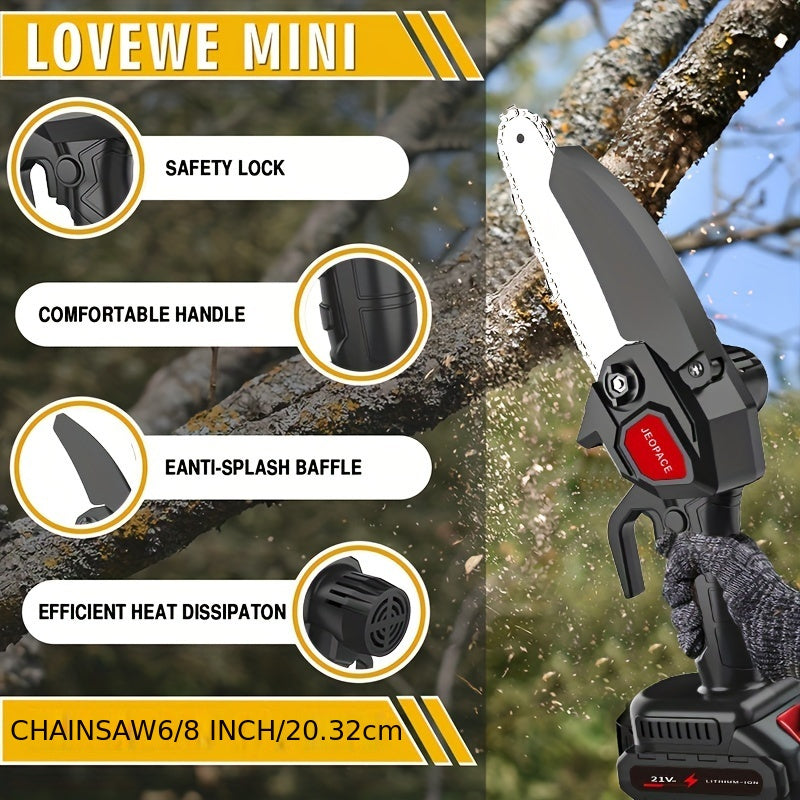 Mini Cordless Chainsaw 6 Inch Handheld Electric Pruner