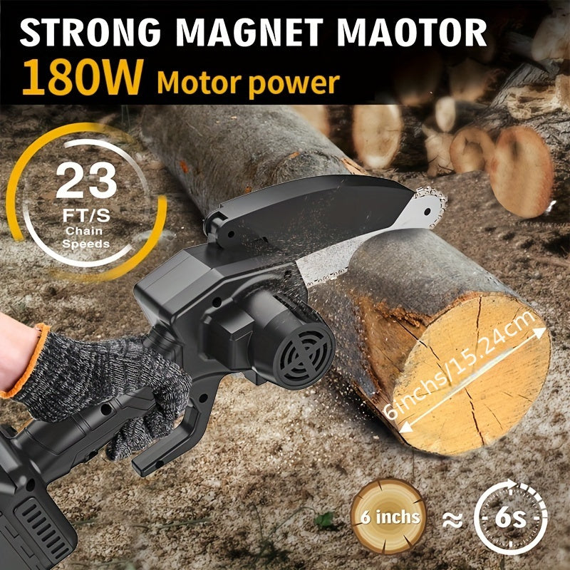Mini Cordless Chainsaw 6 Inch Handheld Electric Pruner