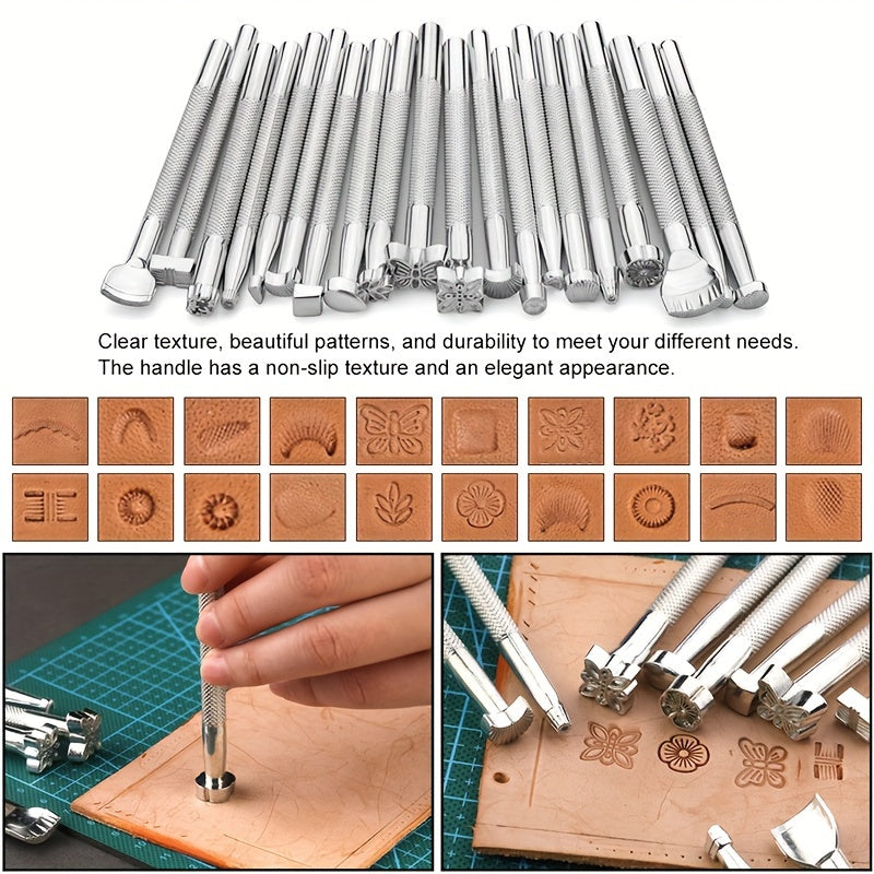 WUTUREE Leather Tools Kit with Leather Strap Hole Punch and Engraving Tool for Cutting and Punching Professional Handmade Craft Accessories Set