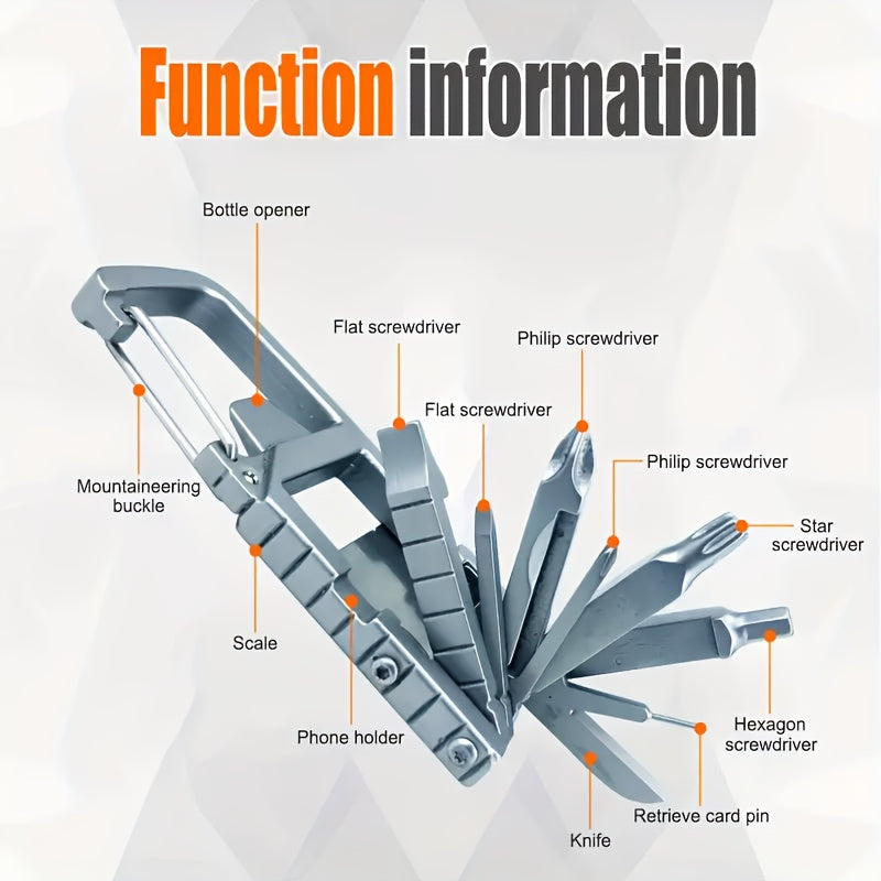 13 in 1 Multifunction Stainless Steel Tool for Outdoor Activities