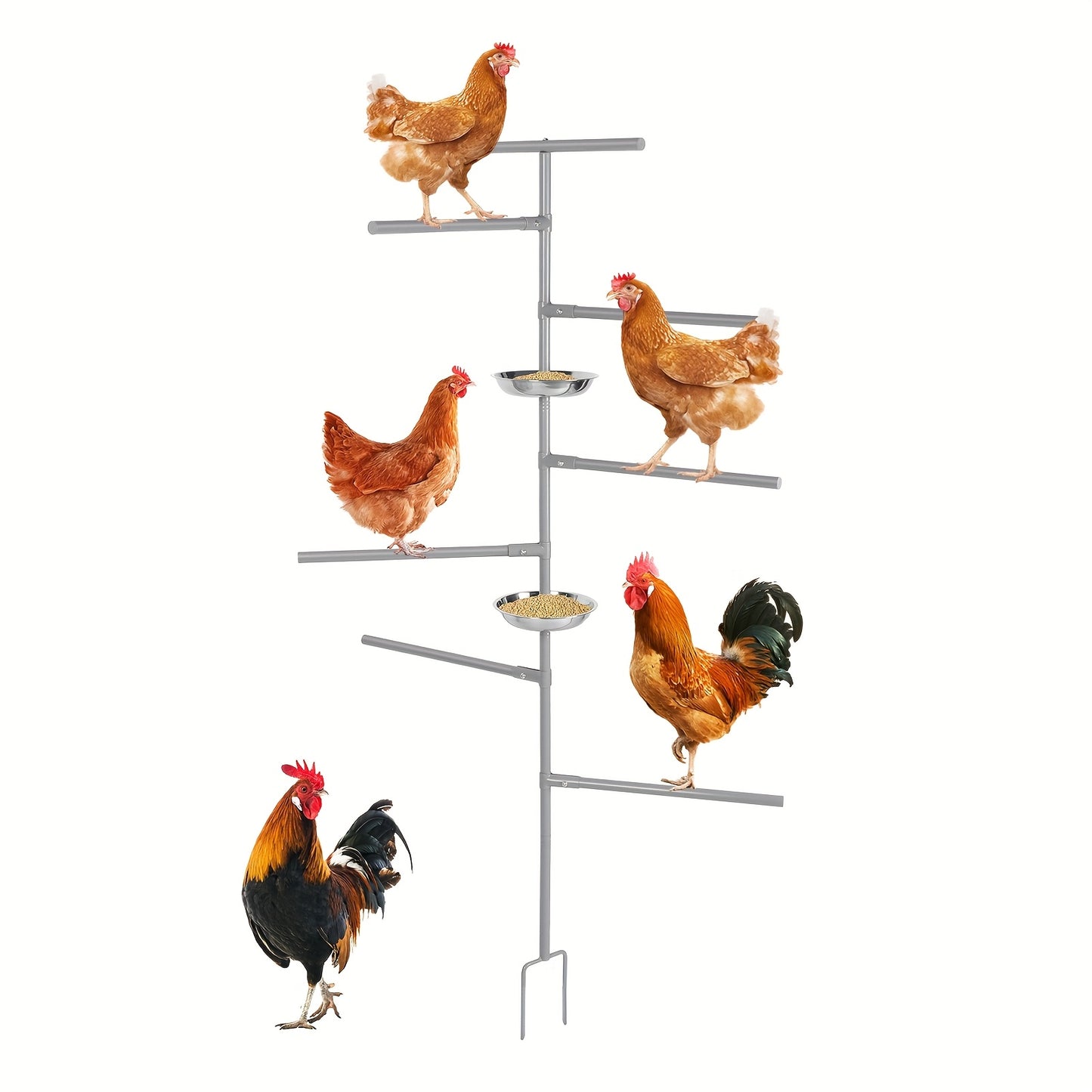 Chicken Perch Swing Set Durable Iron Alloy Platform for Hens