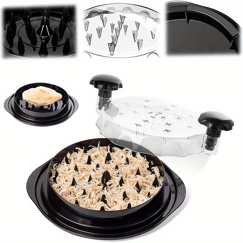 Ergonomic Meat Shredder Tool with Non-Slip Base and Cover