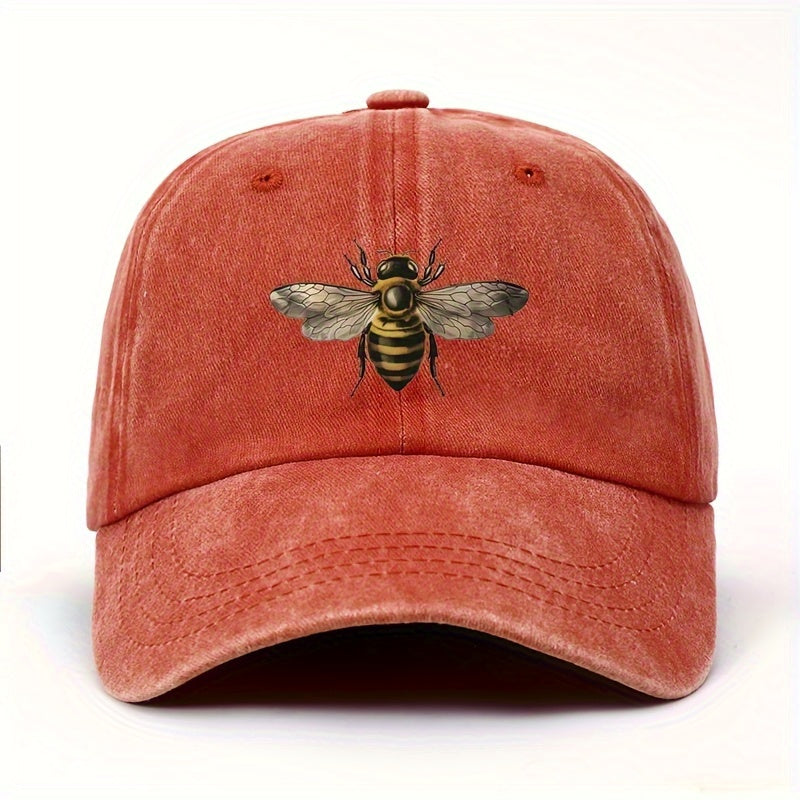 Women's Adjustable Baseball Cap with Bee Graphic Print