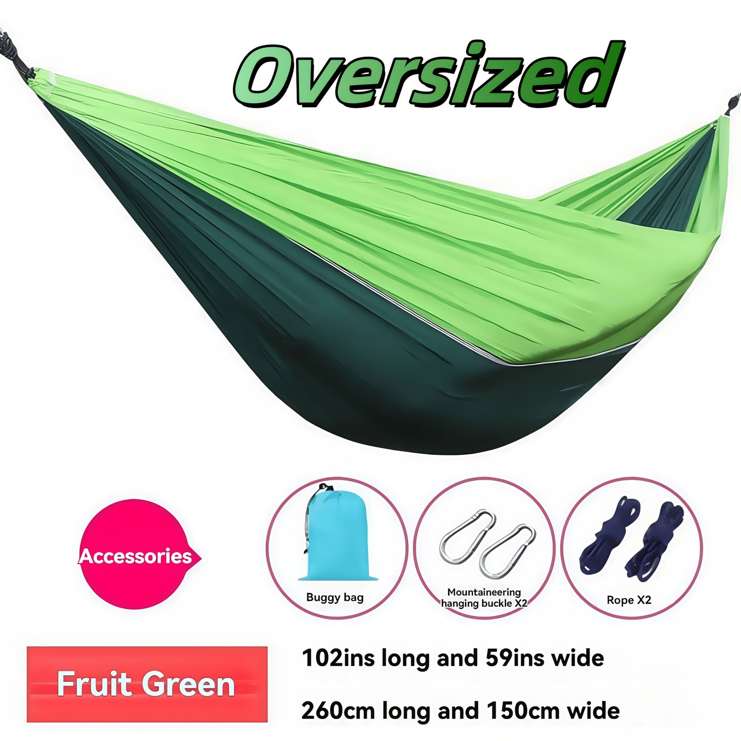 Portable Camping Hammock Double Or Single With Carry Bag