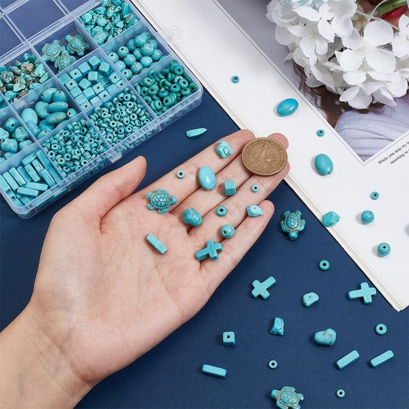 Turquoise Beads and Sea Turtle Discs for Jewelry Making Crafts