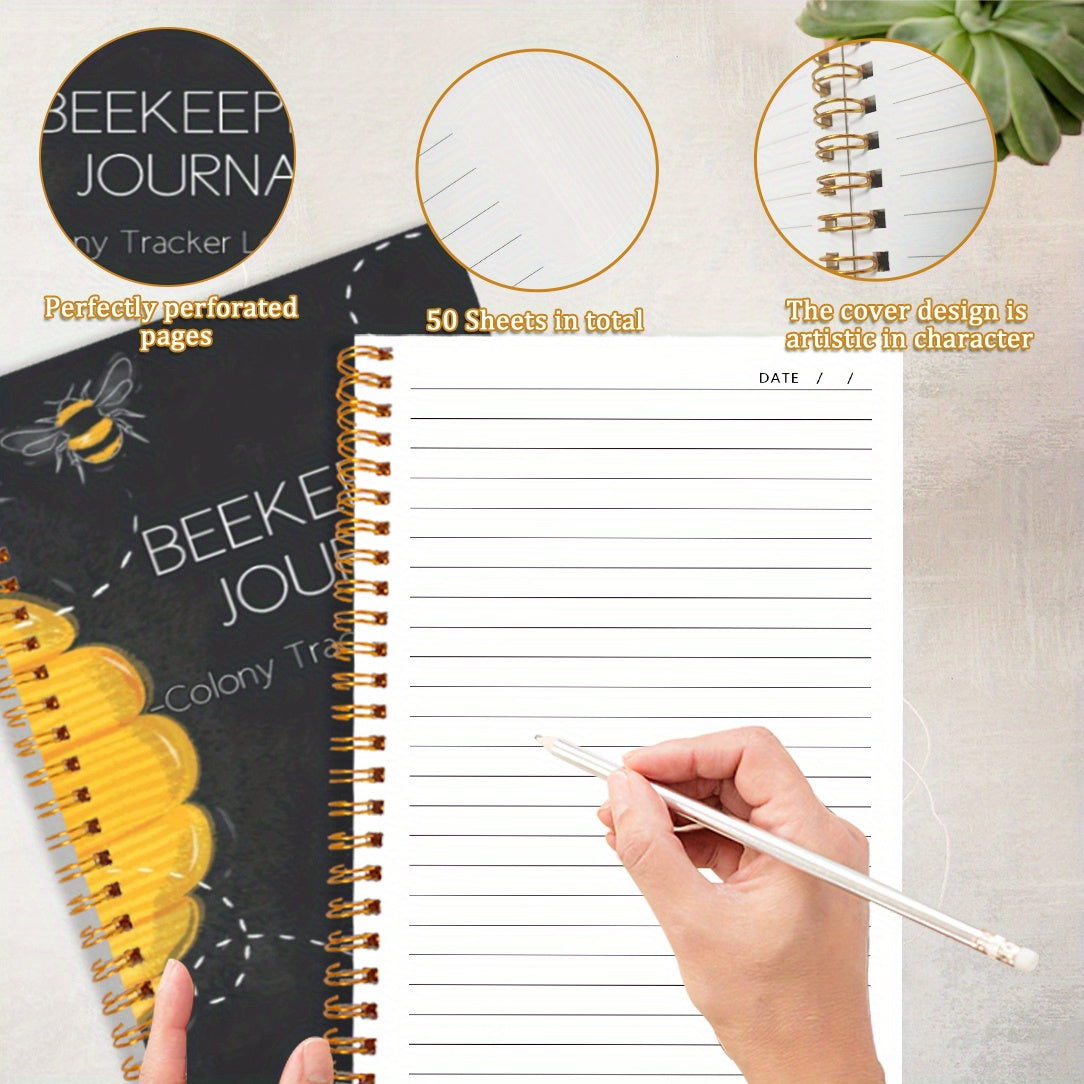 Beekeeping Journal Diary Honeycomb Design Spiral Binding