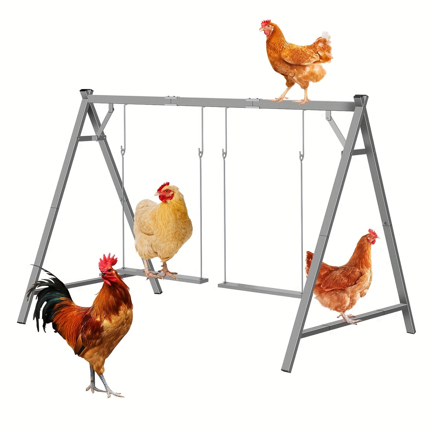 Heavy Duty Chicken Perch With Two Swings And Roost Bars