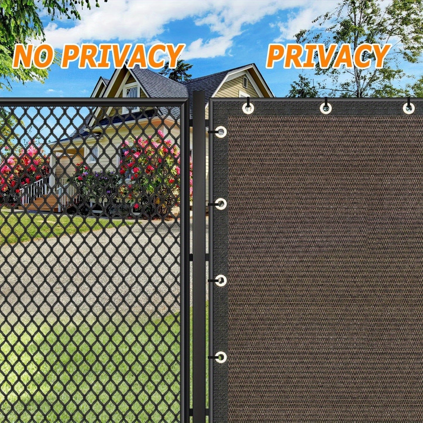 Brown Privacy Screen Fence 4ftx50ft Heavy Duty Mesh