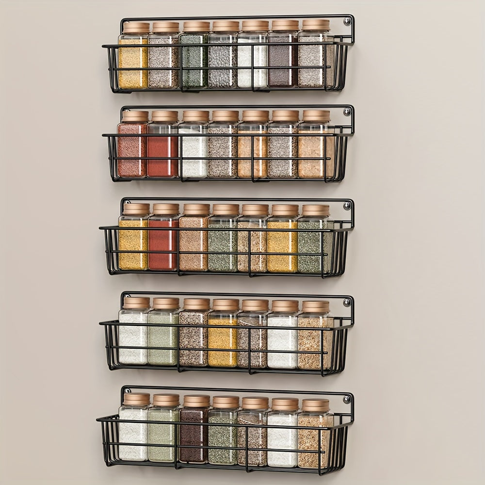 4/5pcs Multifunctional Wall-mounted Spice Rack