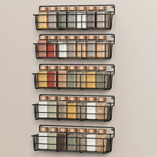 4/5pcs Multifunctional Wall-mounted Spice Rack