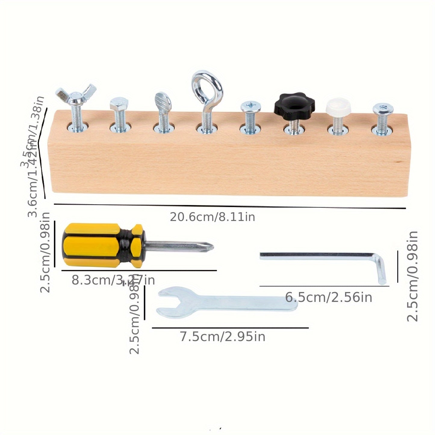 Screw Tightening Game Hand Eye Coordination Wooden Aids