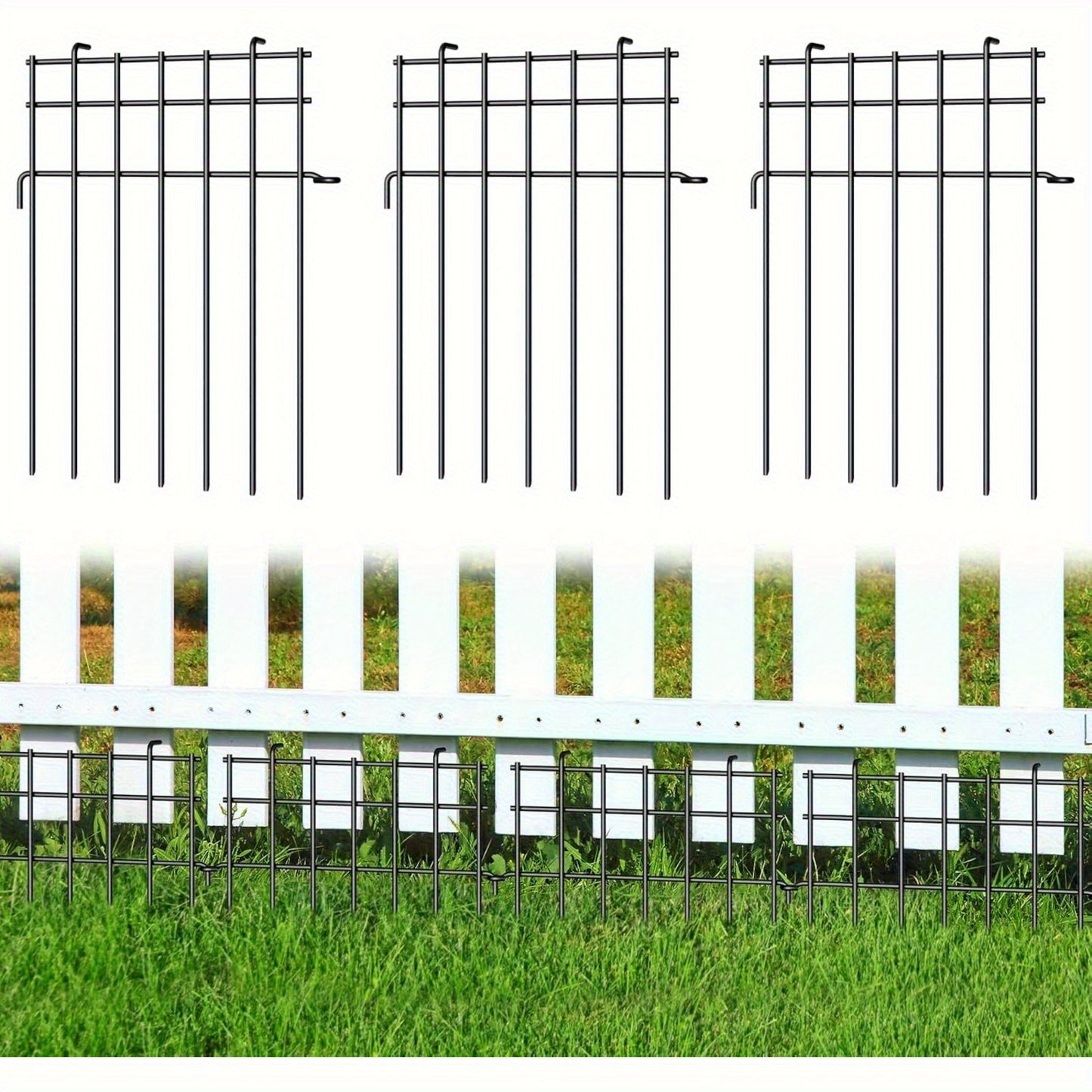 Metal Dog Barrier Fence 25 Panels Garden Border Containment