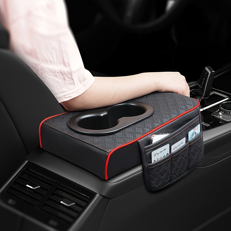 Universal Car Armrest Cover PU Leather Center Console Mat