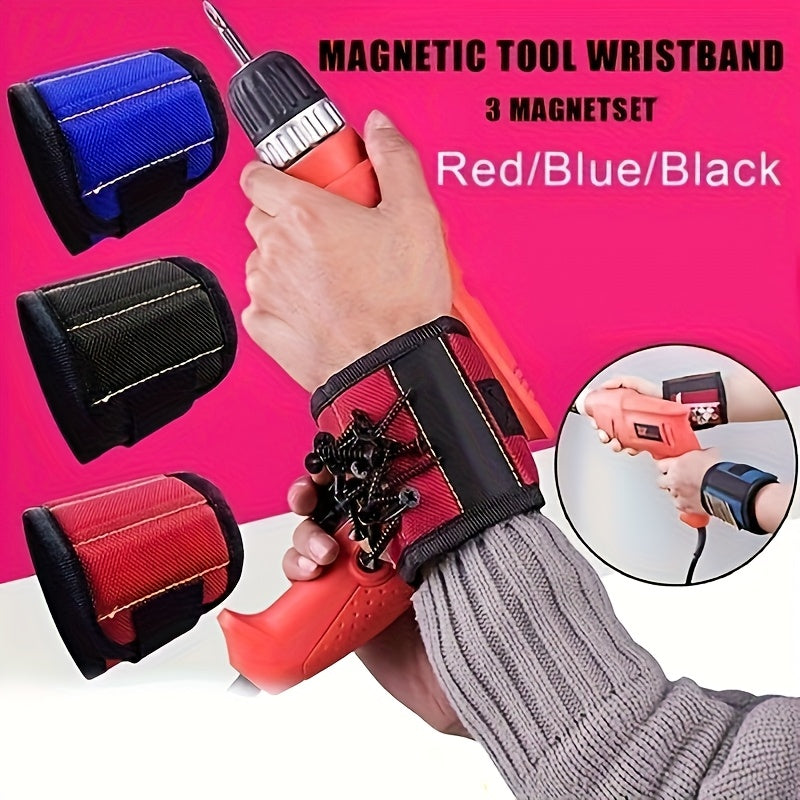 Magnetic Wristband Tool Bag 3 Piece For Electricians