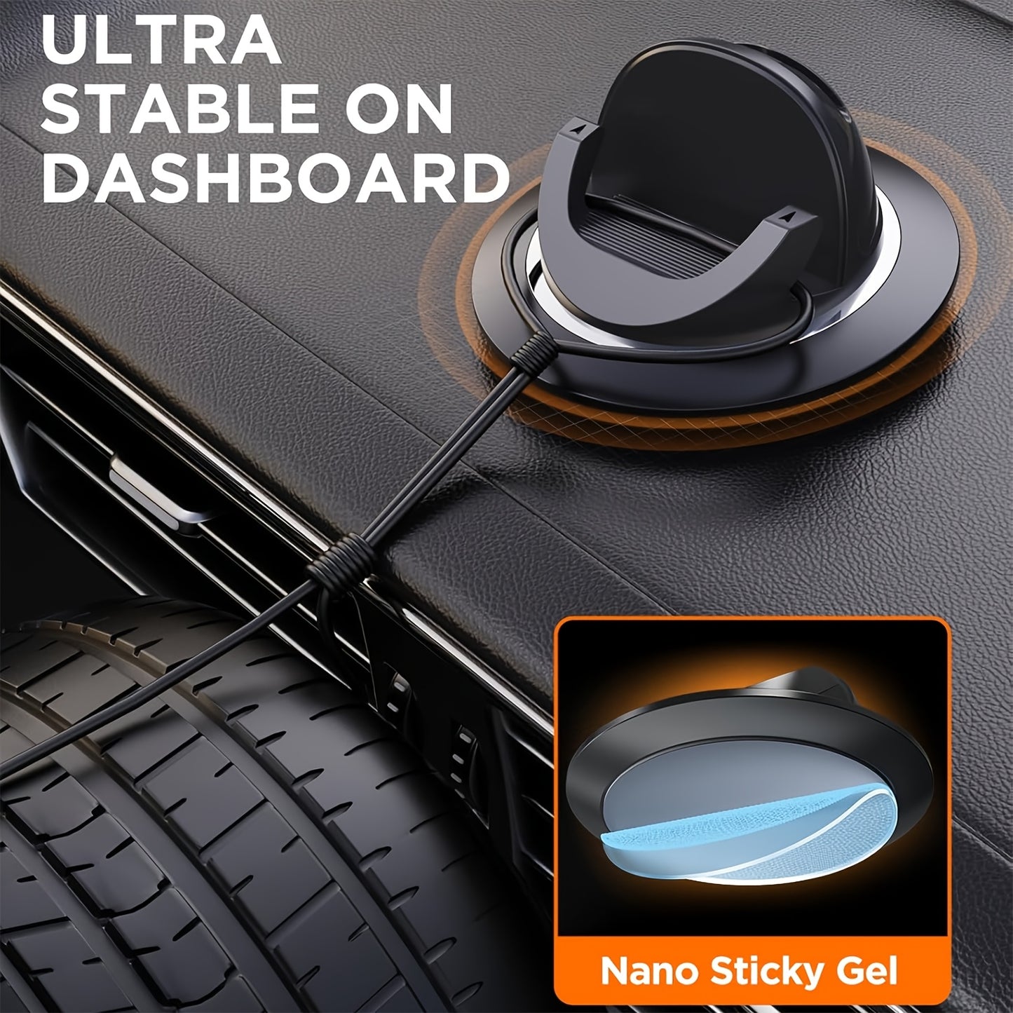 360 Degree Car Phone Holder With Suction Mount For Dash