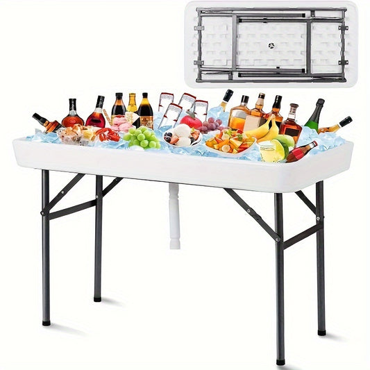 4 Foot Portable Folding Ice Cooler Table for Outdoor Events