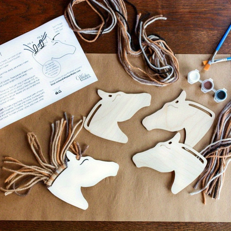 DIY Wooden Horse Set for Crafts and Celebrations - 5 to 20pcs
